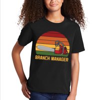 Funny Vintage Chainsaw Branch Manager Lumberjack And Logger Kids T-Shirt