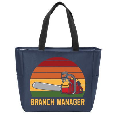 Funny Vintage Chainsaw Branch Manager Lumberjack And Logger Zip Tote Bag