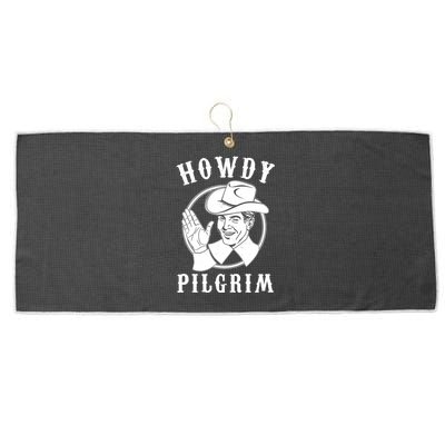 Funny Vintage Cowboy Howdy Pilgrim Large Microfiber Waffle Golf Towel