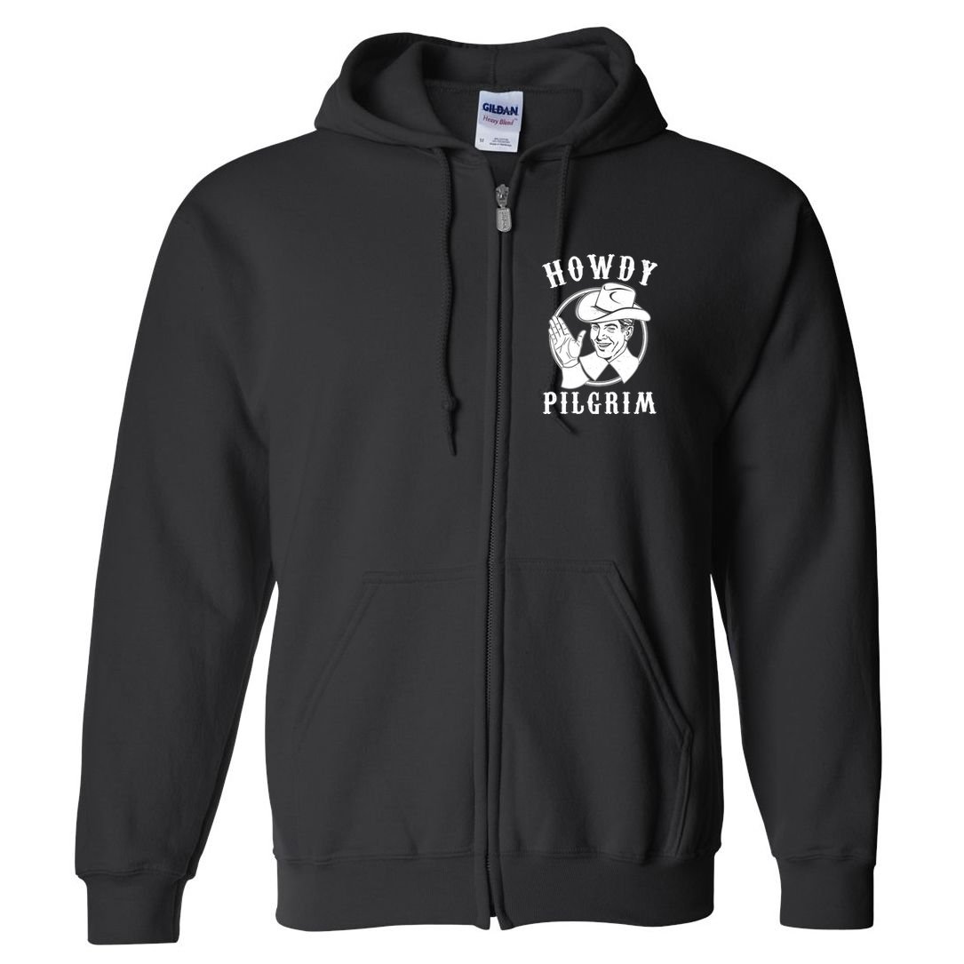 Funny Vintage Cowboy Howdy Pilgrim Full Zip Hoodie