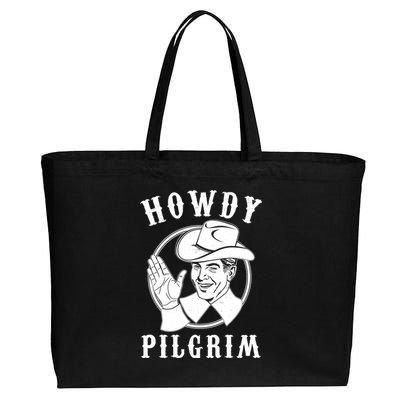 Funny Vintage Cowboy Howdy Pilgrim Cotton Canvas Jumbo Tote