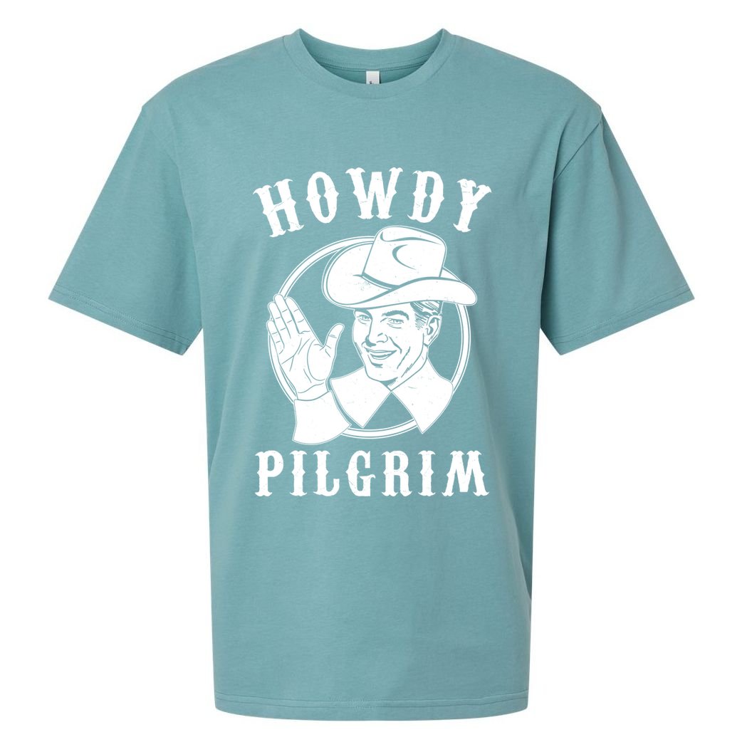 Funny Vintage Cowboy Howdy Pilgrim Sueded Cloud Jersey T-Shirt