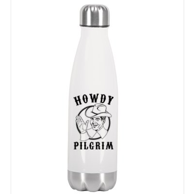 Funny Vintage Cowboy Howdy Pilgrim Stainless Steel Insulated Water Bottle