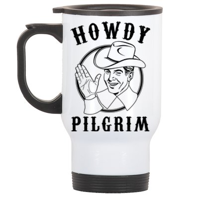 Funny Vintage Cowboy Howdy Pilgrim Stainless Steel Travel Mug