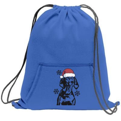 Funny Vizsla Christmas Santa Hat Xmas Mom Dad Gift Sweatshirt Cinch Pack Bag