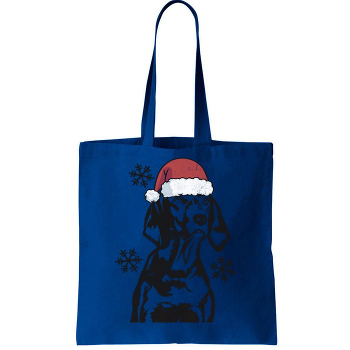 Funny Vizsla Christmas Santa Hat Xmas Mom Dad Gift Tote Bag