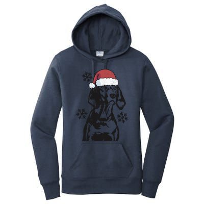 Funny Vizsla Christmas Santa Hat Xmas Mom Dad Gift Women's Pullover Hoodie