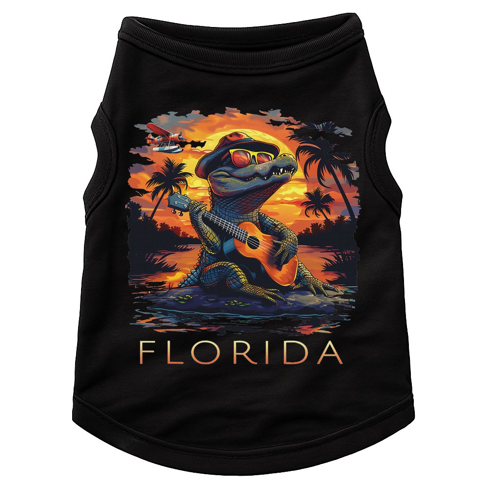 Florida Vacation Cute Alligator Doggie Tank