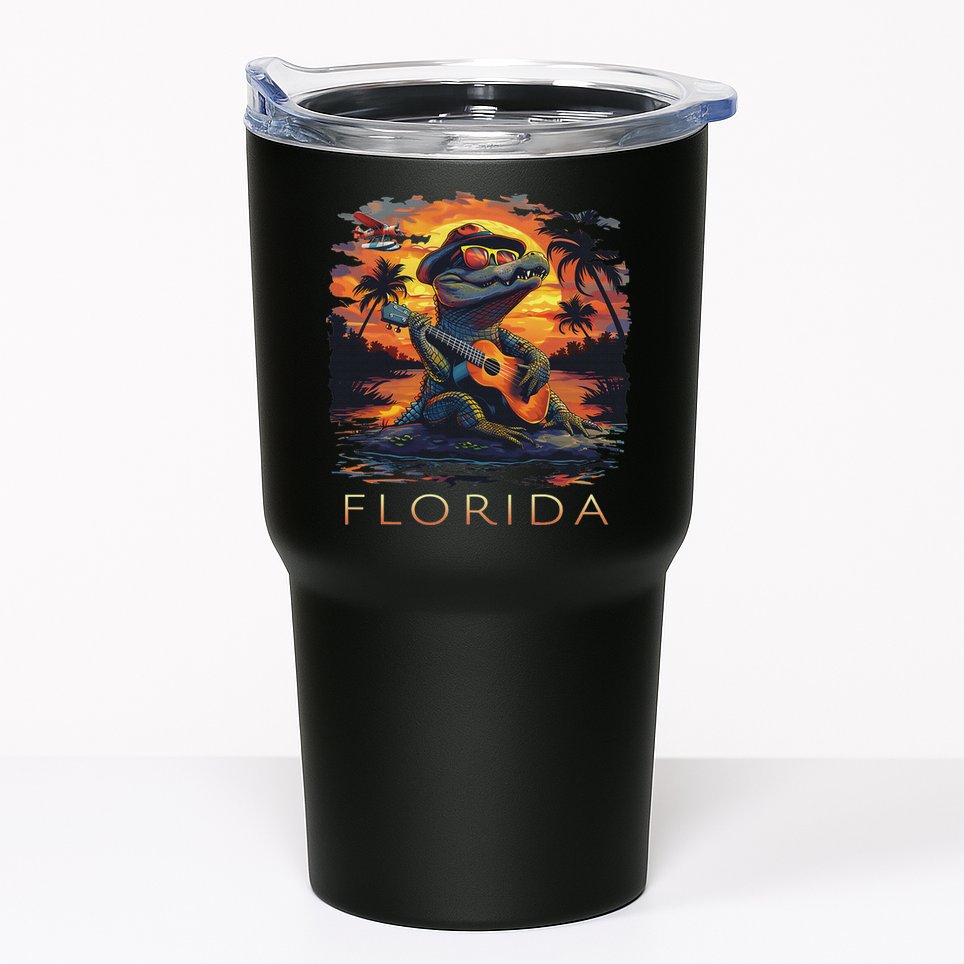 Florida Vacation Cute Alligator Tumbler