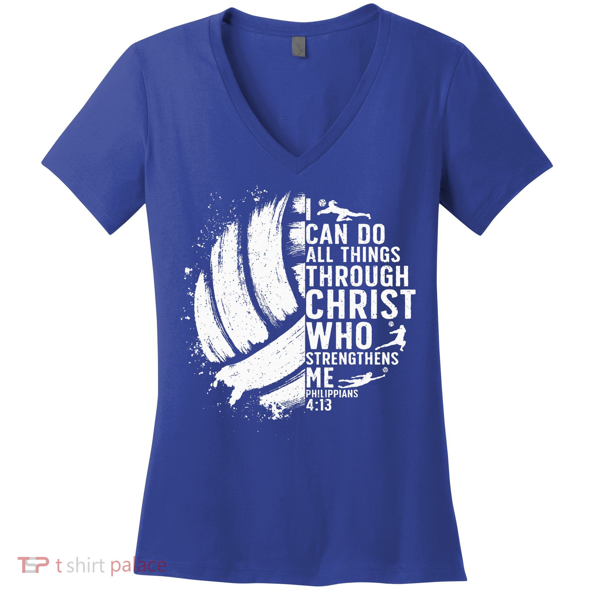 Funny Volleyball Christian Design Women's V-Neck T-Shirt