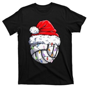 Funny Volleyball Christmas Santa Hat Gift T-Shirt