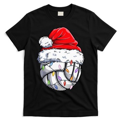 Funny Volleyball Christmas Santa Hat Gift T-Shirt