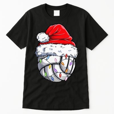 Funny Volleyball Christmas Santa Hat Gift Tall T-Shirt