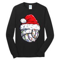 Funny Volleyball Christmas Santa Hat Gift Tall Long Sleeve T-Shirt