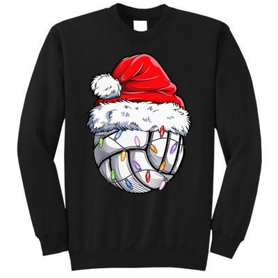 Funny Volleyball Christmas Santa Hat Gift Tall Sweatshirt