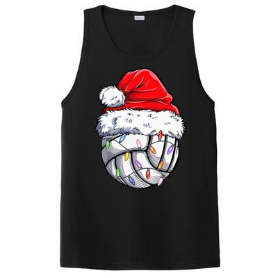 Funny Volleyball Christmas Santa Hat Gift PosiCharge Competitor Tank