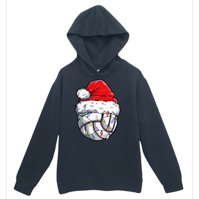 Funny Volleyball Christmas Santa Hat Gift Urban Pullover Hoodie