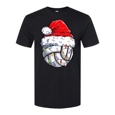 Funny Volleyball Christmas Santa Hat Gift Softstyle CVC T-Shirt