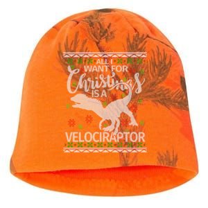 Funny Velociraptor Christmas Gift Dinosaur Christmas Cute Gift Kati - Camo Knit Beanie