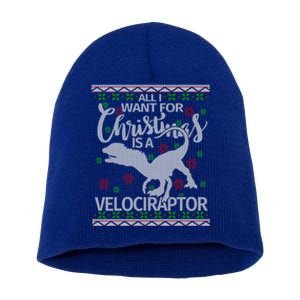 Funny Velociraptor Christmas Gift Dinosaur Christmas Cute Gift Short Acrylic Beanie