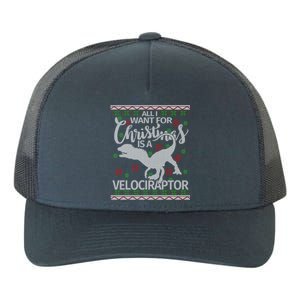 Funny Velociraptor Christmas Gift Dinosaur Christmas Cute Gift Yupoong Adult 5-Panel Trucker Hat