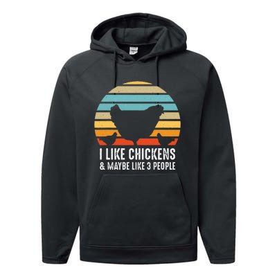 Funny Vintage Chicken Country Farm Women Girl Men Performance Fleece Hoodie