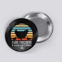 Funny Vintage Chicken Country Farm Women Girl Men Button