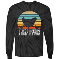 Funny Vintage Chicken Country Farm Women Girl Men Tie-Dye Long Sleeve Shirt