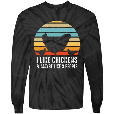 Funny Vintage Chicken Country Farm Women Girl Men Tie-Dye Long Sleeve Shirt