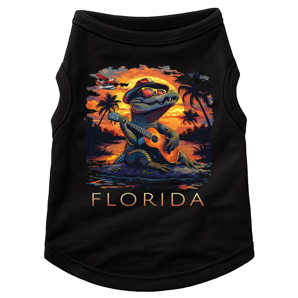 Florida Vacation Cute Alligator Doggie Tank