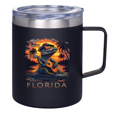 Florida Vacation Cute Alligator 12oz Stainless Steel Coffee Mug