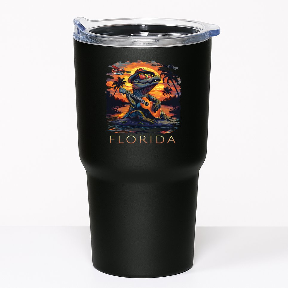 Florida Vacation Cute Alligator Tumbler