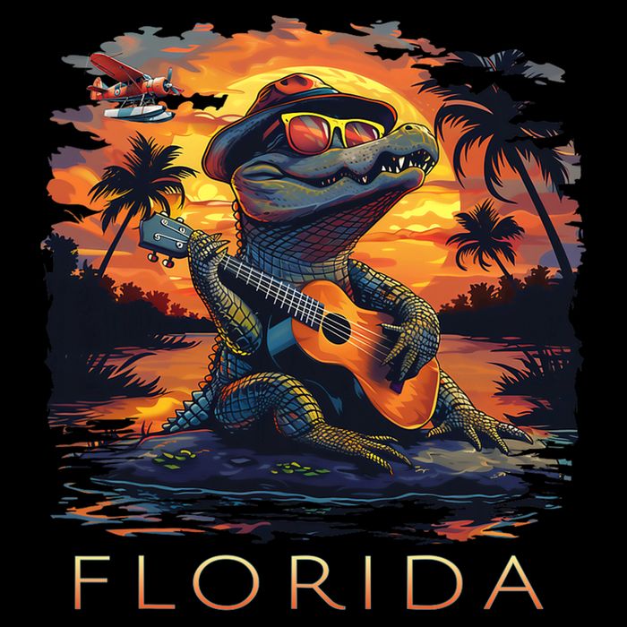 Florida Vacation Cute Alligator Toddler Hoodie