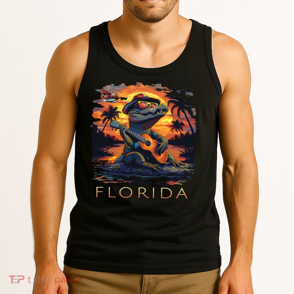 Florida Vacation Cute Alligator Tank Top