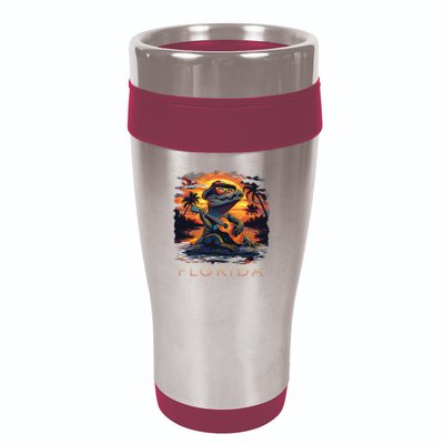 Florida Vacation Cute Alligator 16oz Travel Tumbler