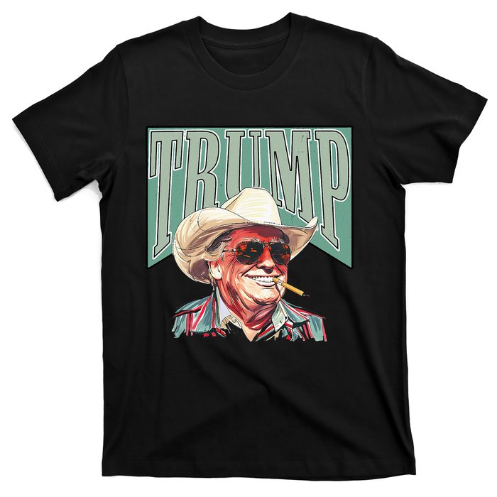 Funny Vintage Cowboy Western Daddy Donald Trump President T-Shirt