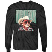 Funny Vintage Cowboy Western Daddy Donald Trump President Tie-Dye Long Sleeve Shirt