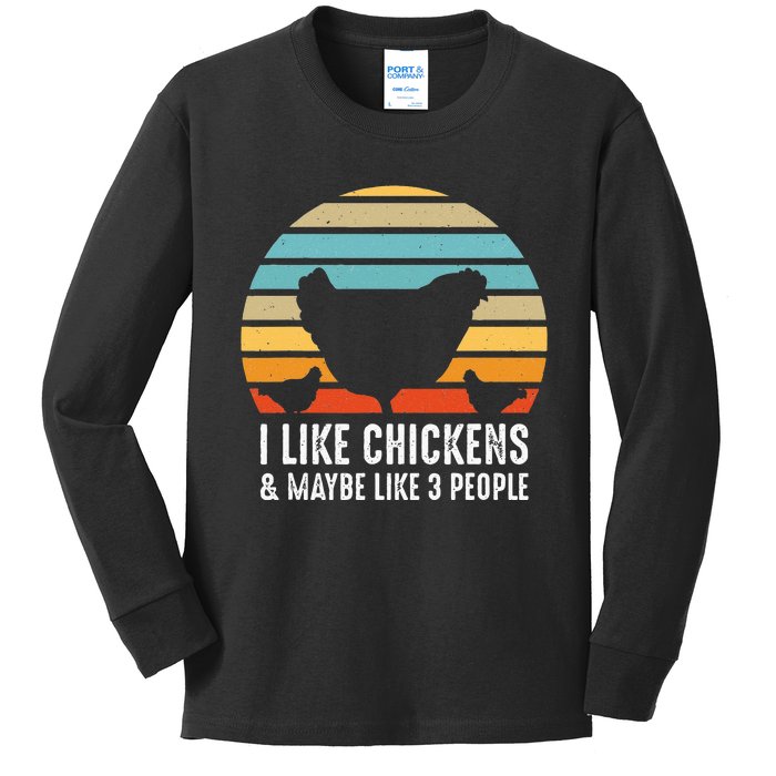 Funny Vintage Chicken Country Farm Women Girl Men Kids Long Sleeve Shirt