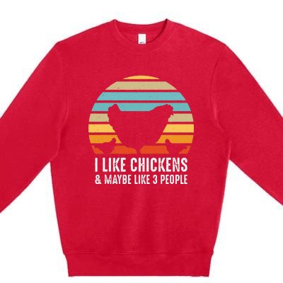 Funny Vintage Chicken Country Farm Women Girl Men Premium Crewneck Sweatshirt