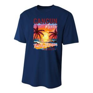 Family Vacation Cancun Mexico 2024 Summer Trip Matching Youth Performance Sprint T-Shirt