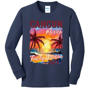 Family Vacation Cancun Mexico 2024 Summer Trip Matching Kids Long Sleeve Shirt