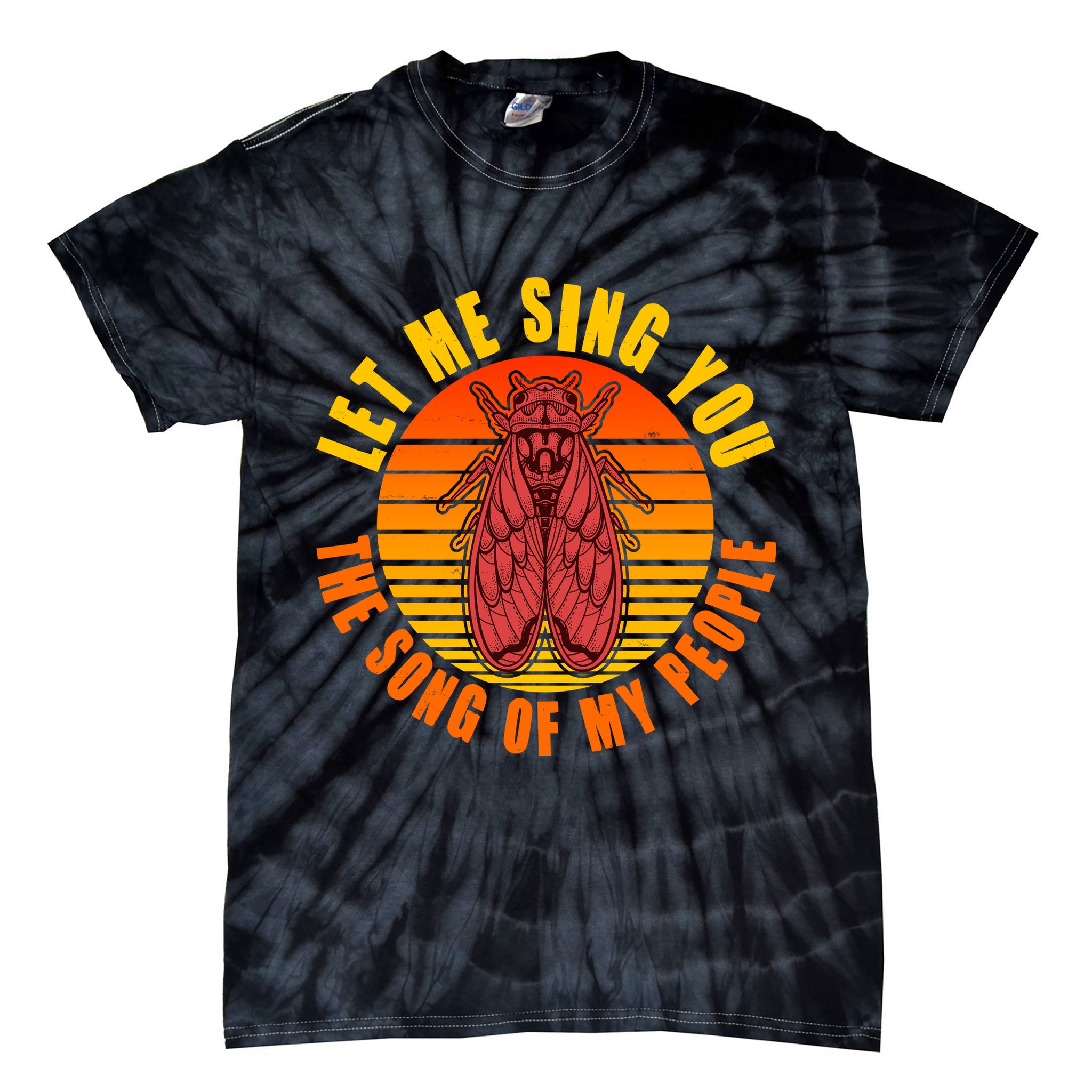 Funny Vintage Cicada Let Me Sing You The Song Of My People Tie-Dye T-Shirt