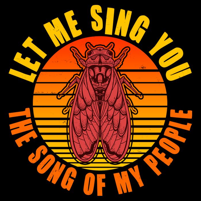 Funny Vintage Cicada Let Me Sing You The Song Of My People Women's V-Neck T-Shirt