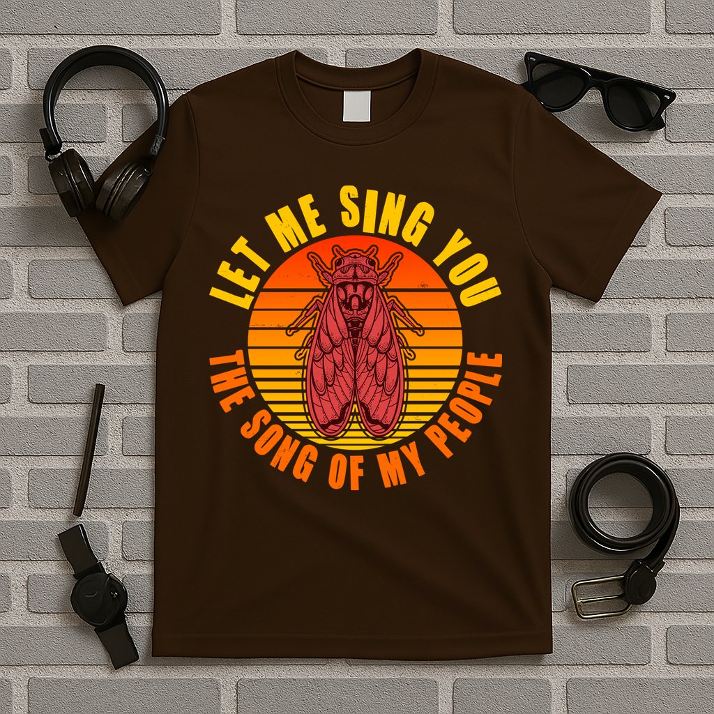 Funny Vintage Cicada Let Me Sing You The Song Of My People T-Shirt