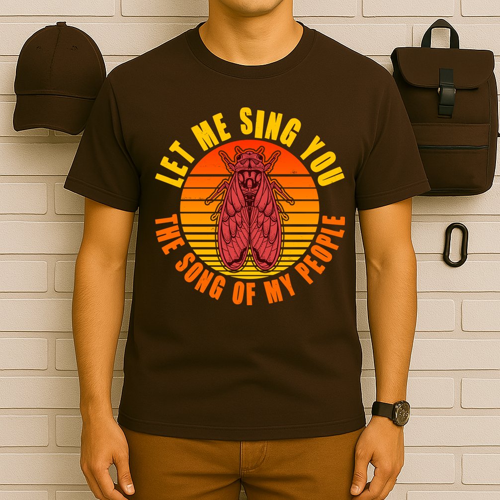 Funny Vintage Cicada Let Me Sing You The Song Of My People T-Shirt