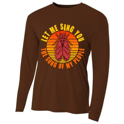 Funny Vintage Cicada Let Me Sing You The Song Of My People Cooling Performance Long Sleeve Crew