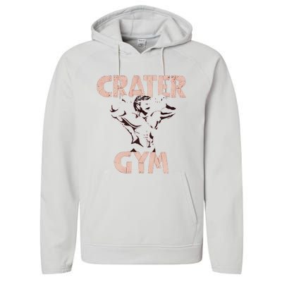 Funny Vintage Crater Gym Performance Fleece Hoodie