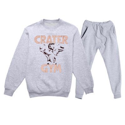 Funny Vintage Crater Gym Premium Crewneck Sweatsuit Set