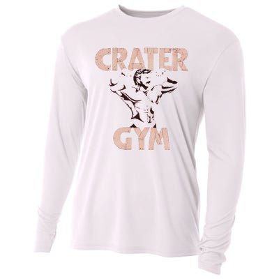 Funny Vintage Crater Gym Cooling Performance Long Sleeve Crew