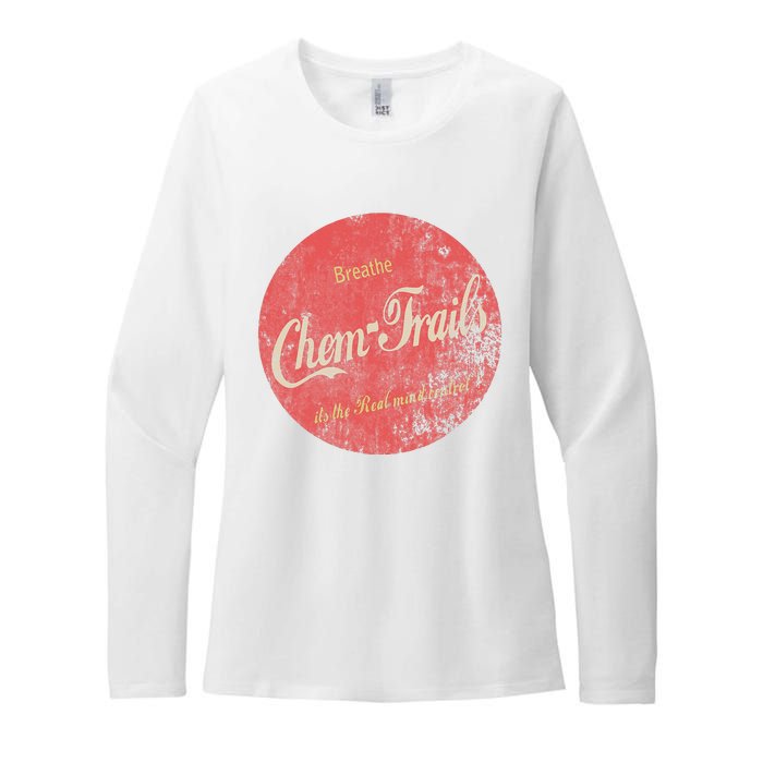 Funny Vintage Chemtrails Cola Aviation Pilots Womens CVC Long Sleeve Shirt